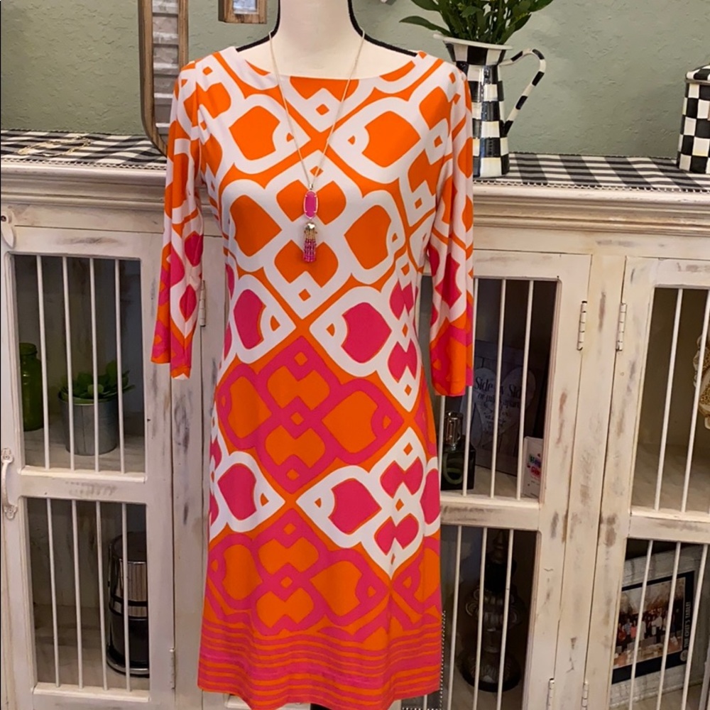 Geometric Print Jersey Dress